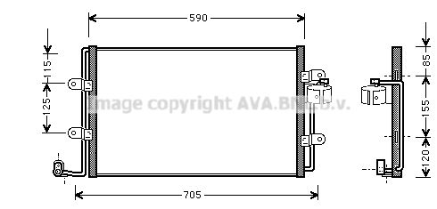 AVA QUALITY COOLING Конденсатор, кондиционер VW5176